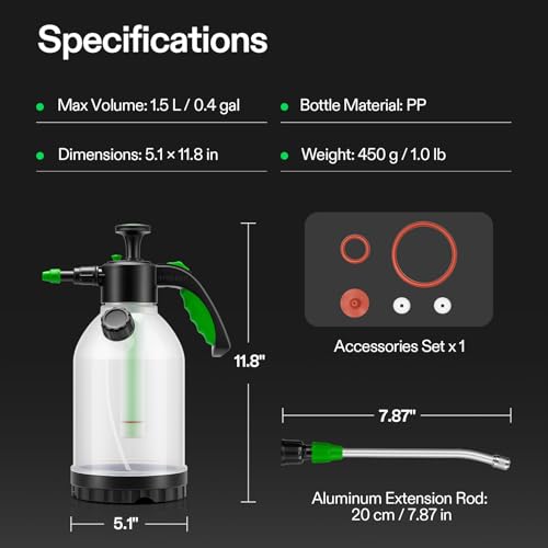 VIVOSUN 50oz Pump Sprayer, Portable Water Spray Bottle (Pack of 2) - size: 50oz (Pack of 2)
