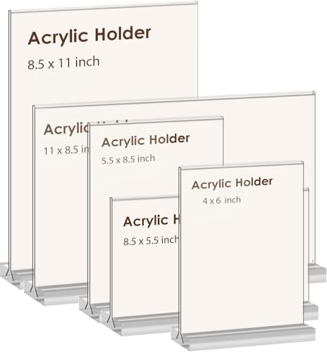 newnewshow 4x6 Inch Clear Acrylic Sign Holder, Display Stand, Plastic Card Holder for Business, Office, Retail (4x6 Inch 6 Pack) - size: 6pack