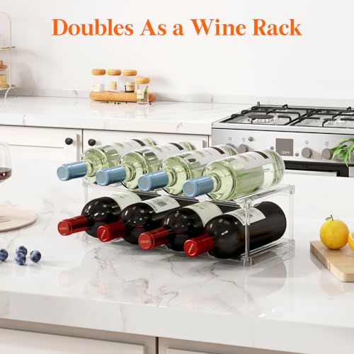 Lifewit Stackable Water Bottle Organizer, Clear Tumbler Holder for Cabinet - size: 2 Tier-8 Bottle