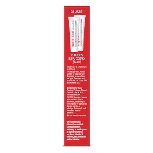 Rapid-Seal Hemostatic Wound Gel, 2 Tube, Stops Bleeding in Seconds - size: 2 Tubes (0.5 Fl Oz Each)
