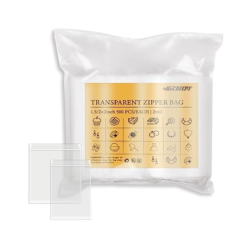 1.5x2 and 2x2 Clear Zip Bags, 1000 Count, 2 Mil - size: 1.5×2/2×2inch/each 500pcs