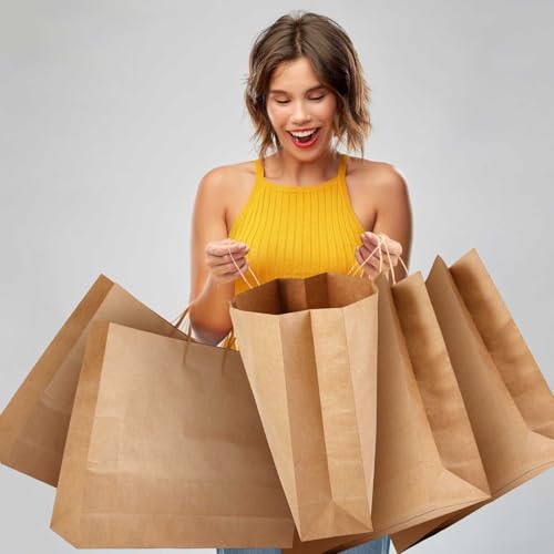 Maitys 30 Pcs 20x16x5 Inch Brown Extra Large Paper Gifts Bags with Handles - color: Brown 1, size: 20x16x5 Inch