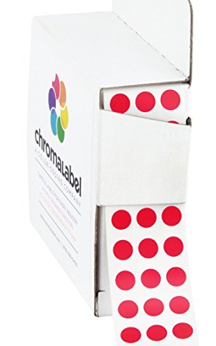 ChromaLabel Red Dot Stickers, 1/4 Inch, 1000/Box - color: Red, size: 1/4"