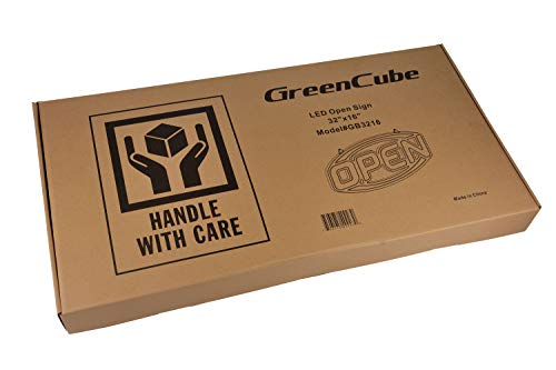 GreenCube 2026 Model 32" x 16" LED Neon Open Sign - Ultra Bright Extra Jumbo Large - Remote Controlled - Get Your Business Seen Day or Night - color: Blue and Red