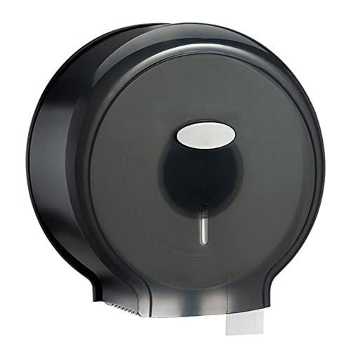 Commercial Toilet Paper Holder, Jumbo Toilet Paper Roll Dispenser, Punch Free Lwaterproof Commercial Toilet Paper Dispenser Paper Towel Dispenser for Bathrooms Toilets (Transparent Black Lens Color)