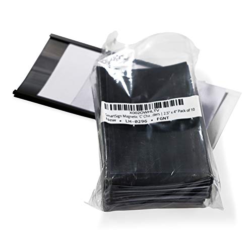 SmartSign Magnetic 'C' Channel Label Holders | 2.5" x 4" Pack of 10 - size: 2.5" x 4"