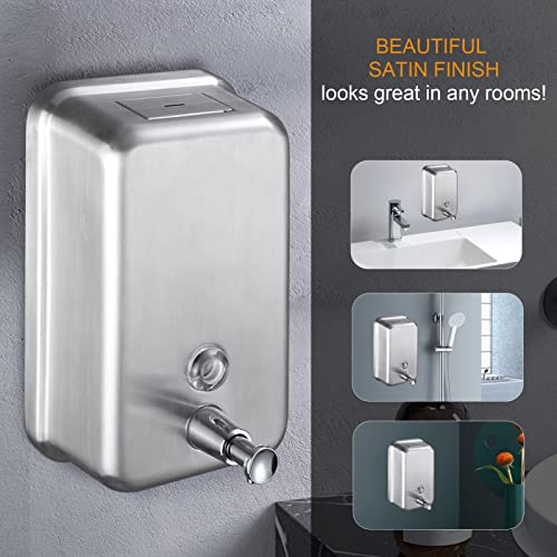 Commercial Soap Dispenser Wall Mount Stainless Steel, Vertical - size: Vertical
