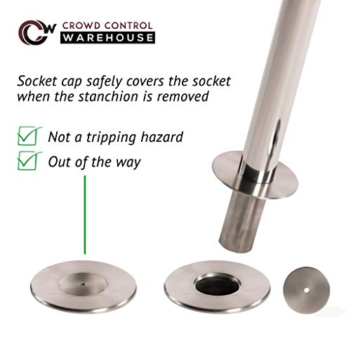 CCW Retractable Belt Barrier Stanchions, Set of 2, 11 Ft Belt, Green - color: Green, size: Satin Stainless Steel