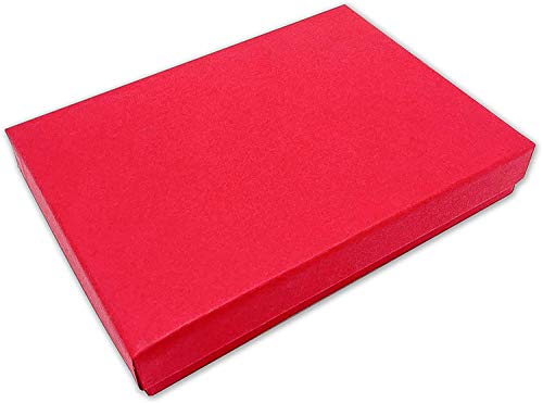 TheDisplayGuys 25 Cardboard Gift Jewelry Boxes w/Paddings #53-5.4x3.9x1 - color: Matte Red