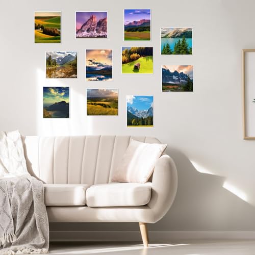 4x6 Acrylic Picture Frame, Clear Frameless Photo Frame for Wall Mount, No Drilling Picture Frames with Tape, Pack of 5 Floating Hanging Picture Frames for Home, School, Office - size: 5 Pack 4 x 6 Inches