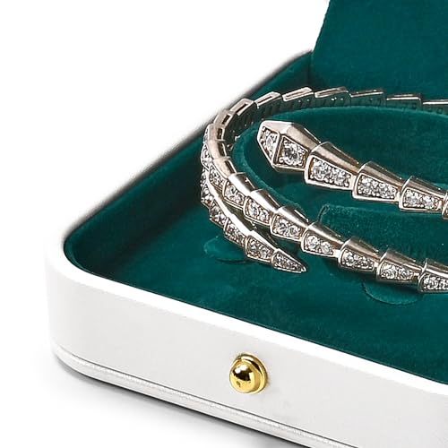 White PU Leather Bangle Bracelet Gift Box - color: Green Bangle Box