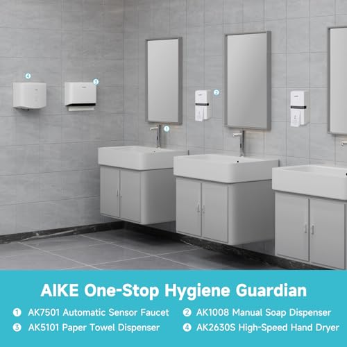 AIKE Liquid Commercial Soap Dispenser,27oz Capacity for Bathroom White - color: White