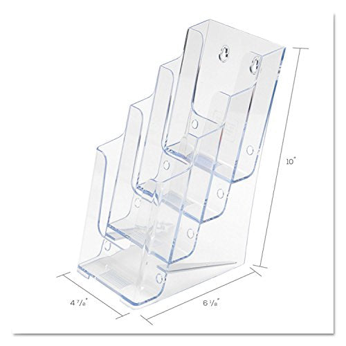 Deflecto 77701 Literature Holder, 4 Leaflet, 4-7/8-Inch x8-Inch x10-Inch, Clear