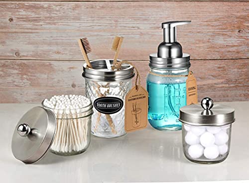 Amolliar Mason Jar Foaming Soap Dispenser Pump Lids, Brushed Nickel 2 Pack - color: Brushed Nickel, size: 2 Pack