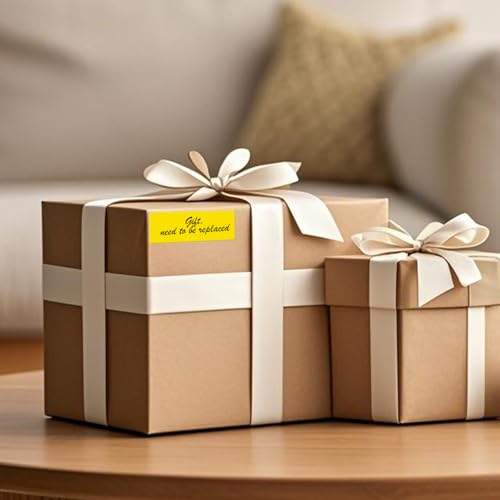 Yellow Rectangle Sticker Roll 3 x 1 Inch Vinyl Labels Roll 1000 PCS - color: Yellow