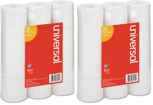 Adding Machine/Calculator Roll, 2-1/4"x150 ft White, UNV35715 (Pack of 2) - size: 2 1/4" x 150 ft (Pack of 2)