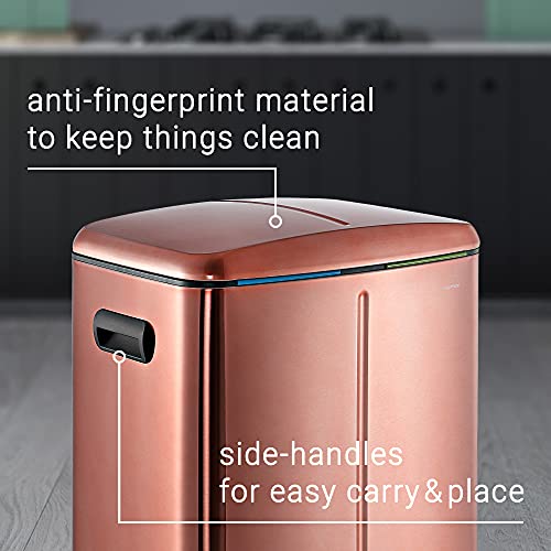 happimess Marco 10.6 Gal Double Bucket Step Trash Can, Rose Gold - color: Rose Gold