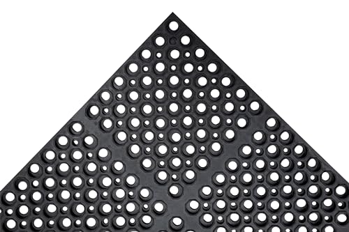 UNIMAT-Commercial Restaurant Kitchen MAT - Wet and Dry Anti-Fatigue Premium mat Lite with Non-Slip Backing Heavy Duty Industrial Use-39 x 58 1/2" x 1/2" Black-Ideal
