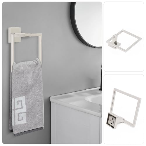 NearMoon 5 Pieces Bathroom Hardware Set 304 Stainless Steel, Square Towel Rack Kit - 24" Towel Rod + Towel Ring + Toilet Paper Holder + 2 Robe Hooks, Wall Mounted Bath Accessories (Chrome Finish) - color: Chrome Finish, size: 24 inch