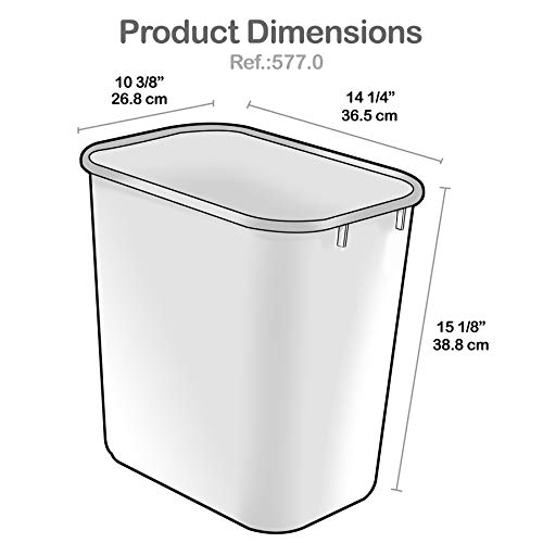 Acrimet Wastebasket 6.75 Gal / 27 Qt, Deskside Trash Bin, Black, 4-Pack