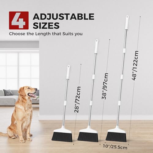 Handy Broom, Indoor/Outdoor Brooms, Duty Kitchen Broom, for Home Garage Kitchen Office Courtyard Lobby Patio Lawn Concrete (1, White) - color: White