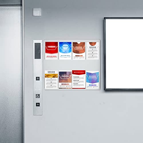 Eersida Acrylic Brochure Pamphlet Holder Brochure Display Stand - style: 8 Pockets