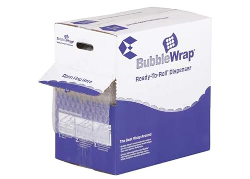 Bubble Roll Dispenser Box Pack, 12" Wide, 175' Long, 3/16" Bubble Size, Clear; Perfect For Packaging, Shipping, Craft, Project, Art, Moving, & More