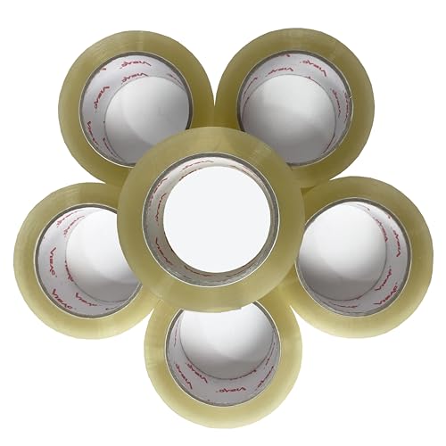 Clear Acrylic Carton Sealing Tape 6 Rolls/Pack, 3" X 110 Yards/1.9 Mil Thick, Shipping Tape, Packing Shipping Tape, Sealing Tape, Bulk Packing Tape, Heavy Duty Packing Tape, Packaging Tape - size: 3" X 110 Yards/1.9 Mil Thick, style: 6 Rolls/ Pack