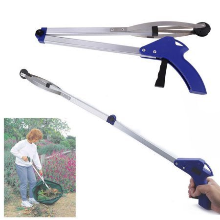 THUSIBER Reacher Grabber 32" Extra Long Folding Reaching Claw Heavy Duty Mobility Aid Arm Extender Gripper Tools for Trash Pick Up Litter Picker Garden Nabber Elderly Arthritis Reach Assist Tool