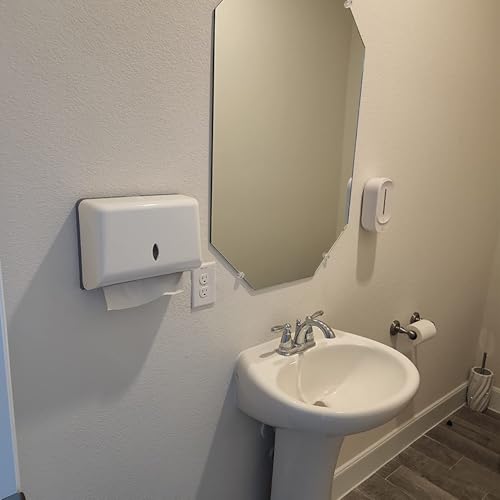 Paper Towel Dispensers, Wall Mount Commercial Toilet Tissue Dispensers Paper Towel Holder C-Fold/Multifold Paper Towel Dispenser for Bathroom, Kitchen(White) - color: White