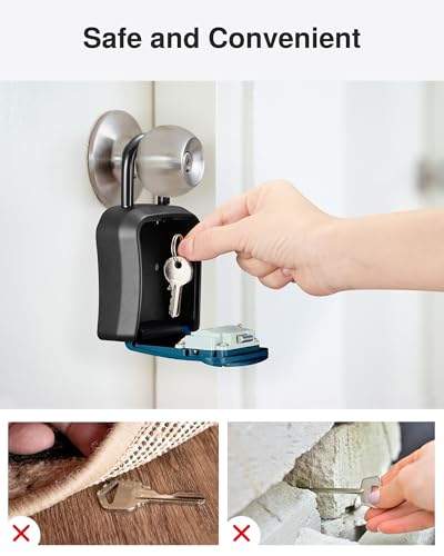 Puroma Key Lock Box Outdoor 4 Digit Code Combination Lockbox 1 Peacock Blue - color: Peacock Blue
