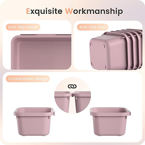 A-LuGei 【Military Grade】 Drawer Organizer for Vanity Bathroom Makeup Desk - color: Lilac