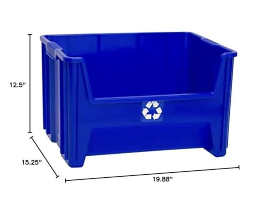 Set of 3 Plastic Storage Bins/Recycling Totes SP78518