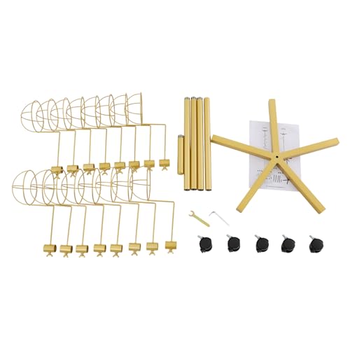 16 Hook Hat Display Stand with Lockable Wheels, 70" Freestanding Metal Hat Rack Organizer for Home & Store, 30 lbs Capacity (Gold) - color: Gold