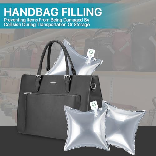 200 Pcs Packing Air Bags, Air Pillows for Shipping, Clear Plastic Air Cushion Bags, Inflatable Protector Bags with Free Pump for Moving, Shipping and Packaging, 7.9 × 7.9 In