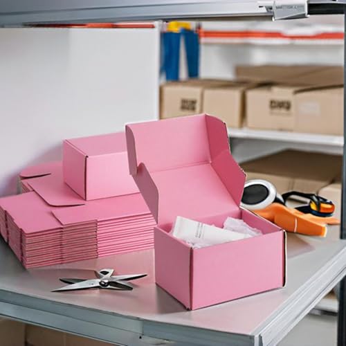 7x5x4 inch Pink Shipping Boxes for Small Business- Set of 25 - color: Pink, size: 7x5x4 Inch
