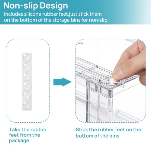 Vtopmart Clear Stackable Storage Drawers, 4 Pack Wide Organizer Set - style: 2 Wide+2 Medium