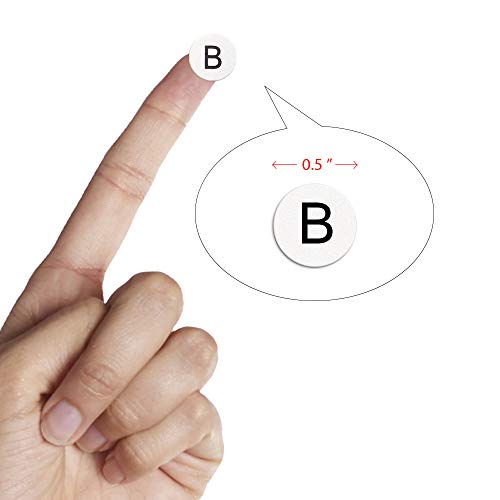 dealzEpic - Alphabet Stickers of The Letter B - Small Round Paper Self-Adhesive Peel and Stick Letter Labels - Set of 15 Sheets - color: Letter B