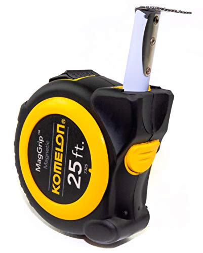 Komelon 7325; 25' x 1" Magnetic MagGrip Tape Measure, Yellow/Black - size: 7.6 m