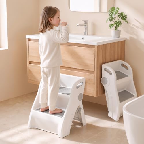 Foldable Toddler Step Stool for Bathroom Sink, Kids Step Stool