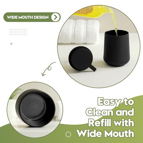 YAUKPH Matte Black Liquid Hand Soap Dispenser Plastic
