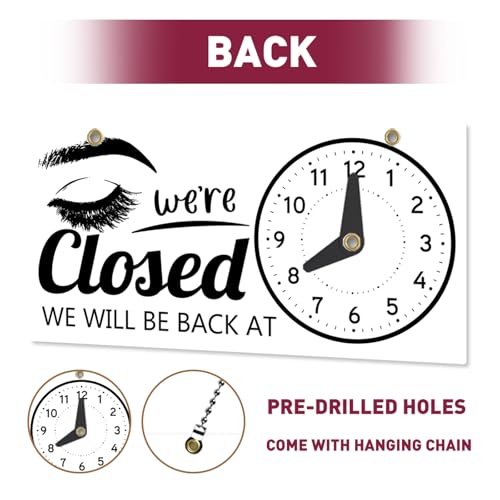 PLIGREAT Beauty Salon Open Closed Sign, 11.7" x 5.85" Welcome Business Sign - style: Beauty Salon