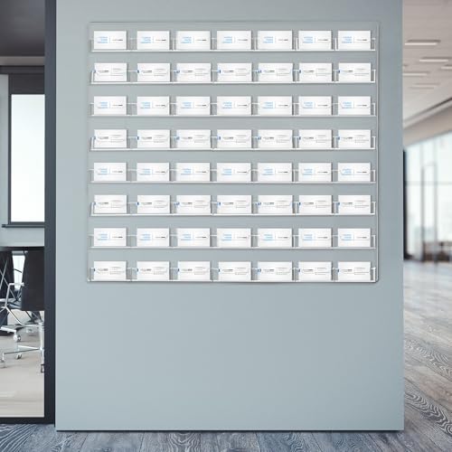 Hillban Acrylic Business Card Holder Wall Mount Office, 56 Pockets - size: 56 Pockets