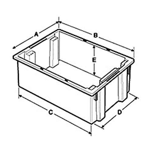 Quantum Storage snt200 Nest Totes Heavy Duty Part Organizer Bins - 19-1/2" x 13-1/2" x 8" - 6 Pack - color: Gray