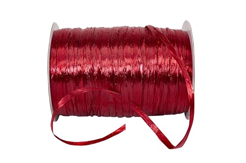 Reliant Ribbon 25769-013-01C Raffia Prime - Pearl Ribbon, 1/4 Inch X 100 Yards, Red Raspberry