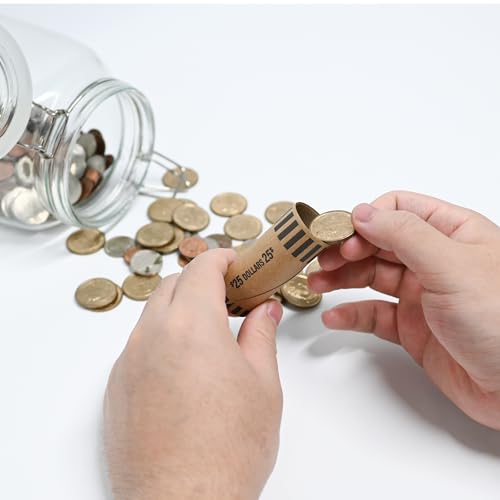 LLIKED 49 PCS Preformed Coin Wrappers Rolls -1 Dollars - size: 49 Dollars Coin Rolls