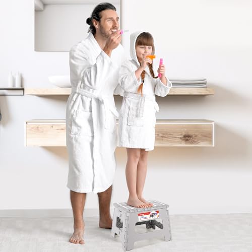ACSTEP Folding Step Stool 9 Inch, Non-Slip Foldable Stools for Kids, Gray - color: Gray, size: 9 Inch( Pack of 1)