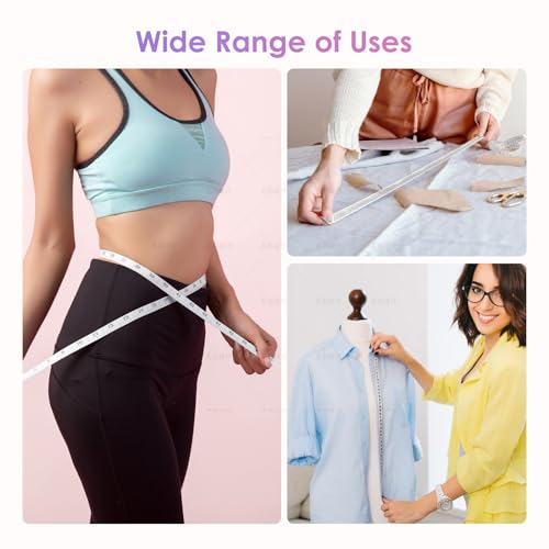 Sewing Tape Measure,Colour Printed Small Retractable Soft Measuring Tape for Tailor Cloth Fabric Body Measurements. - color: Bohemian Leaves
