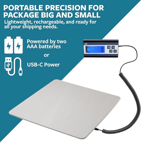 Smart Weigh Digital Shipping Scale, 440 lb x 1 oz, Stainless Steel Build - color: 440 lbs Stainless Steel Pro