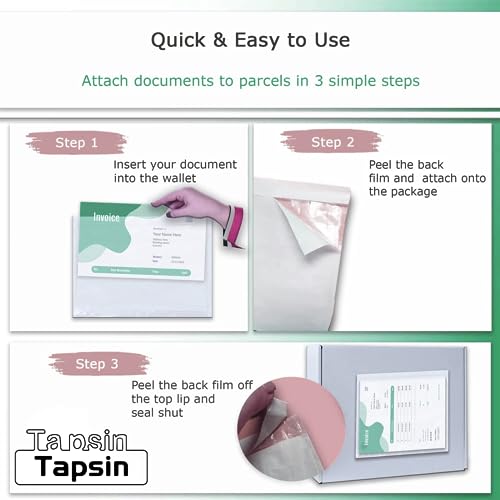 Packing List Pouches 4.5'' X 5.5'', Shipping Label Sleeves, Packing Slip Envelopes, Clear Adhesive Top Loading Packing List (6"" X 9"") - size: 6" x 9" - 1000 Pcs